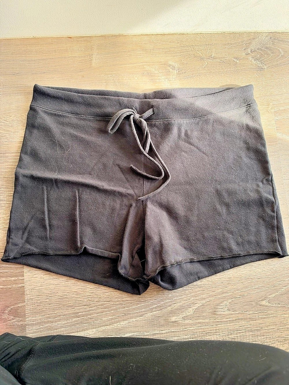 SKIMS Cotton Jersey Shorts Washed Black Drawstring Lounge Size M